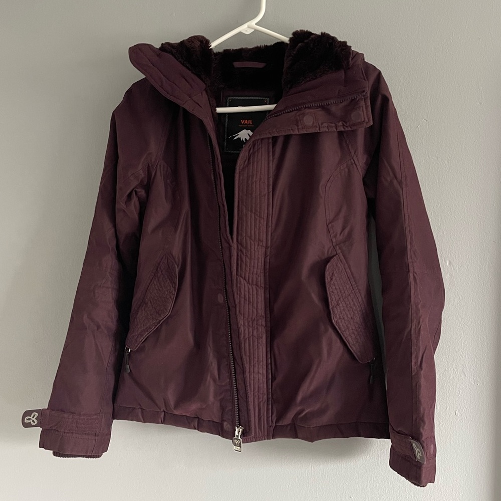 TNA Women's Dark Plum Hooded Winter Jacket